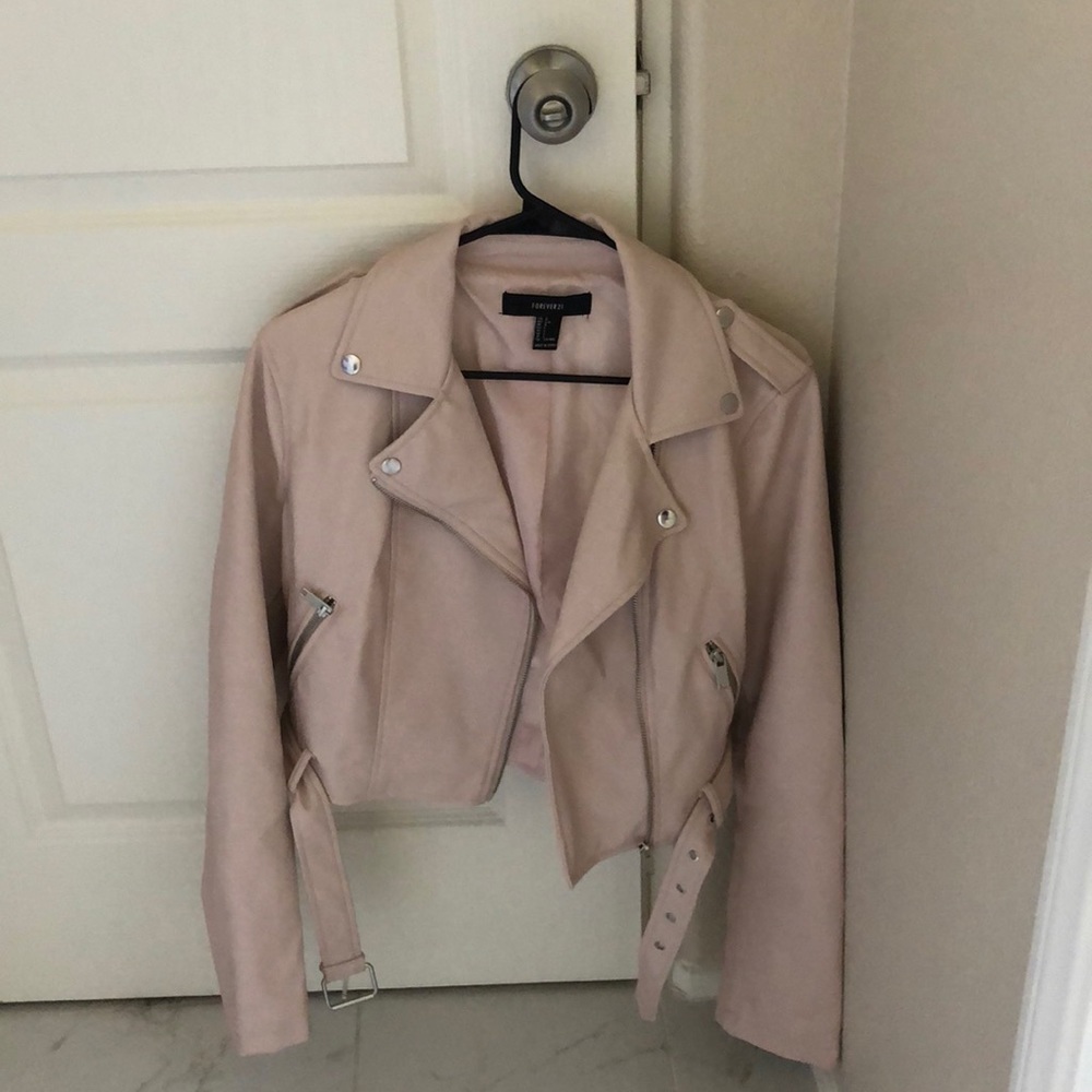 Pink leather jacket from Forever 21
